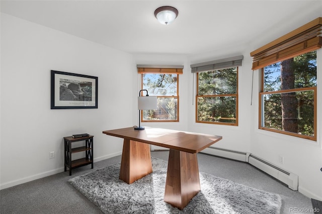 4185 Red Rock Dr, Larkspur, CO 80118 - unfurnished office featuring carpet flooring, baseboard heating, and baseboards