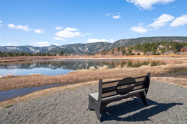 4185 Red Rock Dr, Larkspur, CO 80118 - view of mountain backdrop featuring a nearby body of water