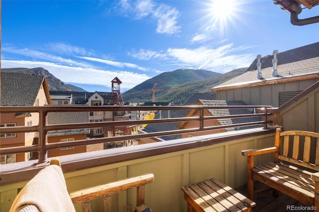 balcony with a mountain view