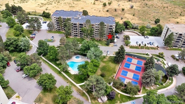 13902 E Marina Dr Unit 202, Aurora, CO 80014 - aerial view of a pool and apartment complex