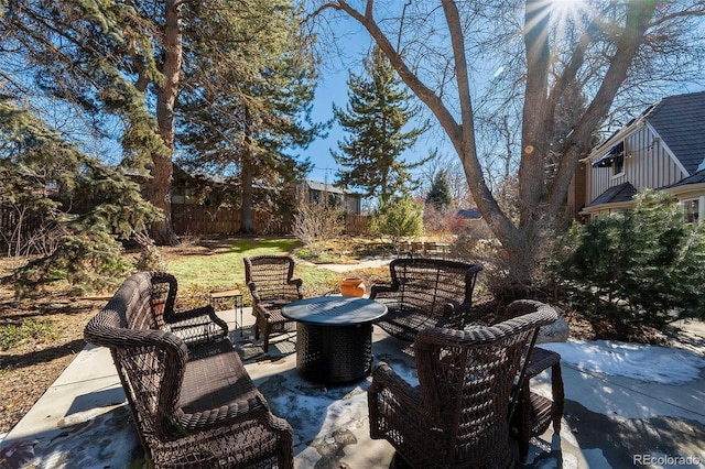 view of patio featuring an outdoor living space