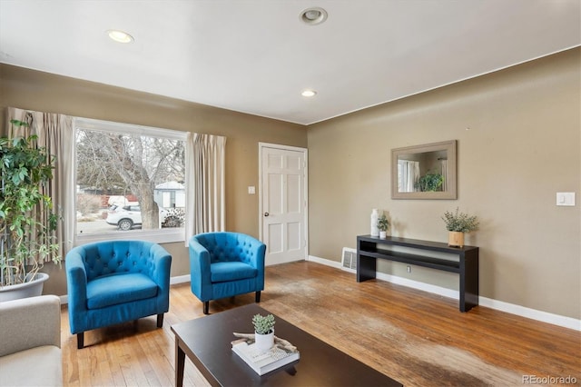 living room featuring hardwood / wood-style floors