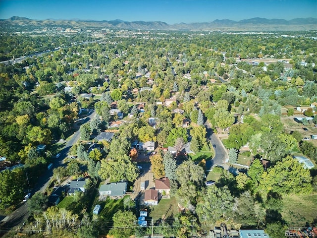 bird's eye view with a mountain view