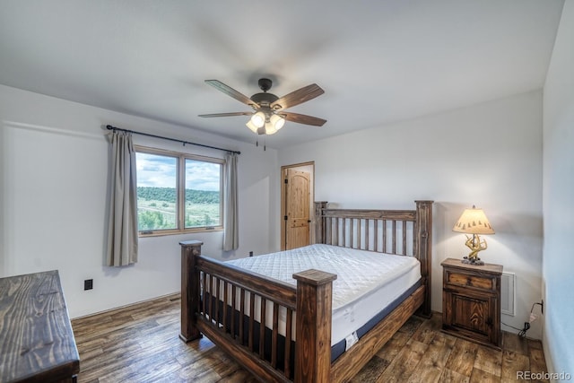 1610 Timber Ridge Rd, Westcliffe, CO 81252 - bedroom featuring dark wood-style floors and a ceiling fan