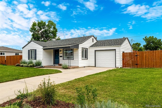 6390 W 45th Ave, Wheat Ridge, CO 80033 - ranch-style house with concrete driveway, a garage, and roof with shingles