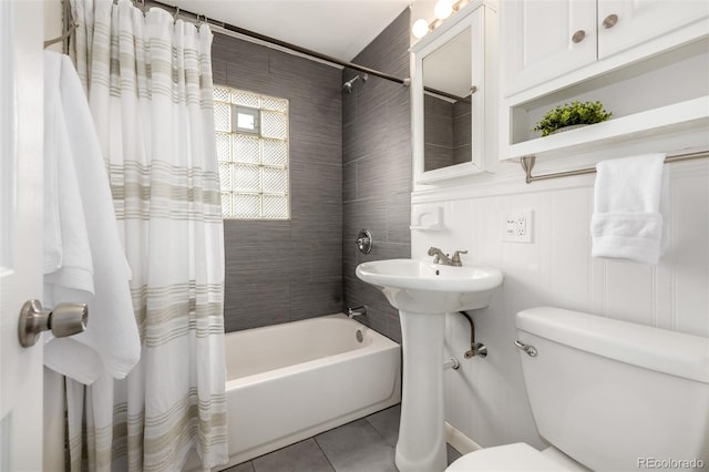 6390 W 45th Ave, Wheat Ridge, CO 80033 - bathroom with tile patterned floors and shower / bath combination with curtain