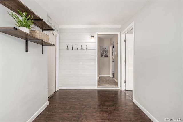 6390 W 45th Ave, Wheat Ridge, CO 80033 - hall with baseboards and wood finished floors
