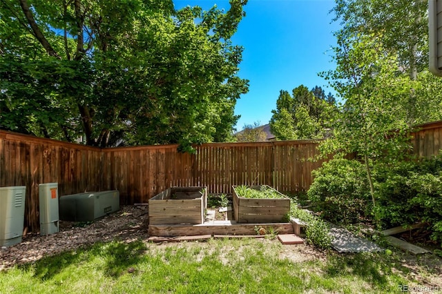 10345 Lions Heart, Lone Tree, CO 80124 - fenced backyard featuring a vegetable garden