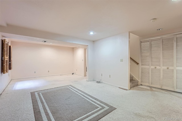 5362 S Danube Ct, Centennial, CO 80015 - carpeted empty room with recessed lighting, a smoke detector, and stairway