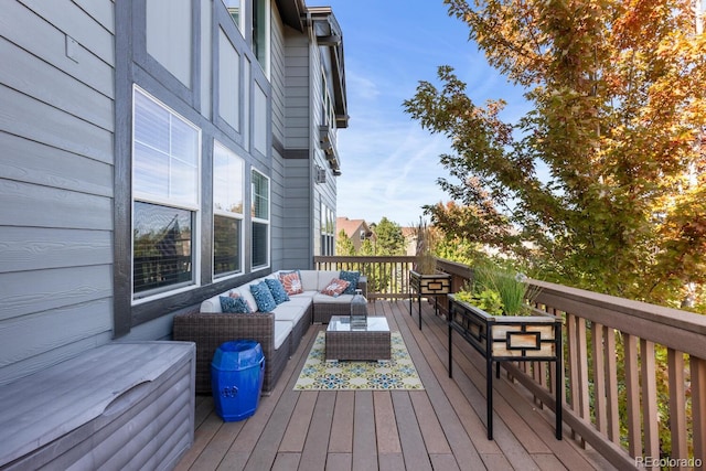 1519 Stonehill Ct, Castle Rock, CO 80104 - wooden terrace featuring outdoor lounge area