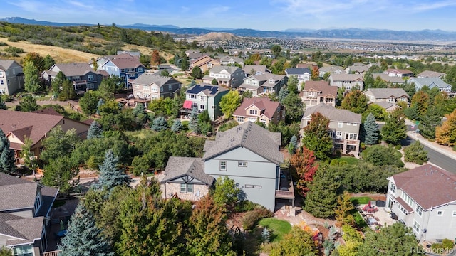 1519 Stonehill Ct, Castle Rock, CO 80104 - aerial view of residential area with mountains