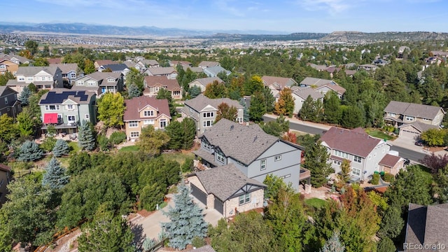 1519 Stonehill Ct, Castle Rock, CO 80104 - aerial view of residential area with a mountain backdrop