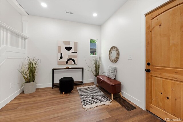 2849 N Vine St, Denver, CO 80205 - foyer featuring light wood-style floors and recessed lighting