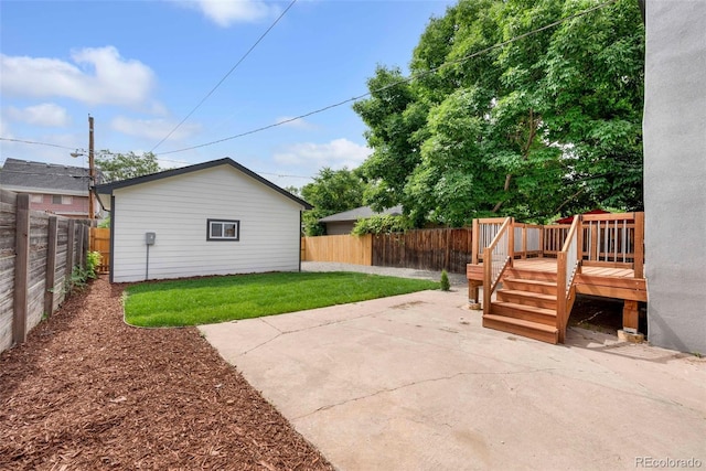 2849 N Vine St, Denver, CO 80205 - fenced backyard featuring a patio and a wooden deck