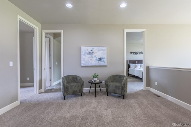 3012 Cathedral Park Vw, Colorado Springs, CO 80904 - sitting room featuring carpet and recessed lighting