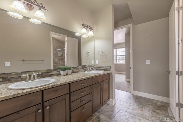 3012 Cathedral Park Vw, Colorado Springs, CO 80904 - bathroom with double vanity and a shower