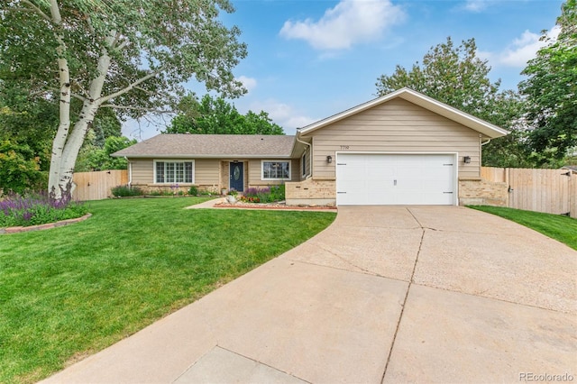 7719 S Jackson Cir, Centennial, CO 80122 - single story home with concrete driveway, a garage, and brick siding