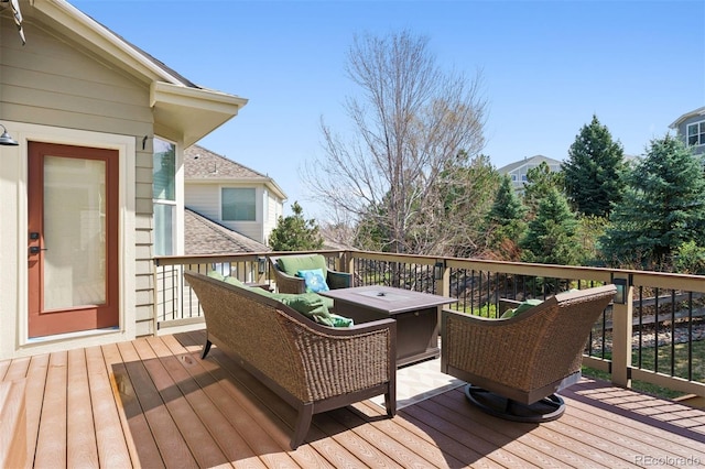 8528 Winter Berry Dr, Castle Pines, CO 80108 - wooden deck featuring an outdoor living space