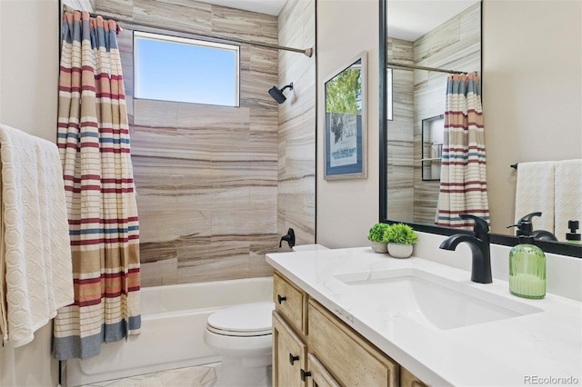 8528 Winter Berry Dr, Castle Pines, CO 80108 - bathroom with toilet, vanity, and shower / bathtub combination with curtain