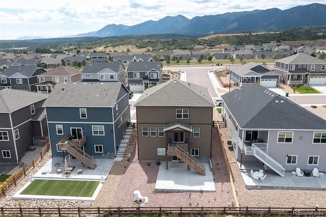 bird's eye view with a mountain view