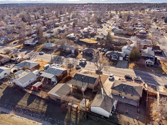 drone / aerial view with a residential view