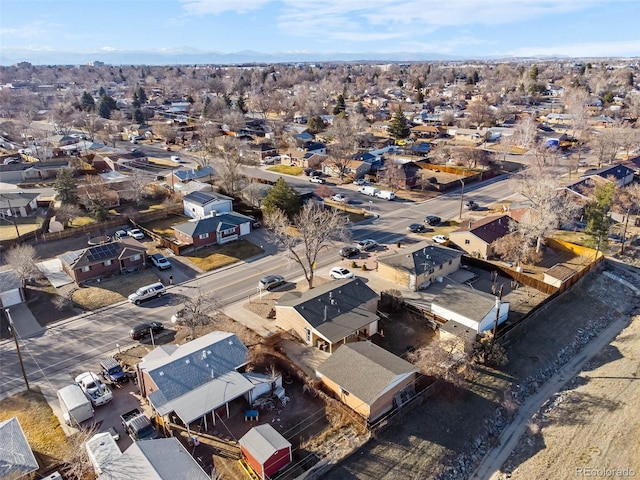 bird's eye view featuring a residential view