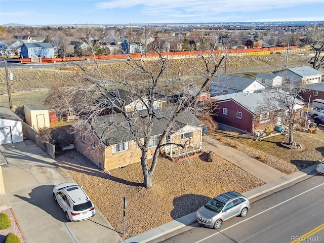 drone / aerial view with a residential view