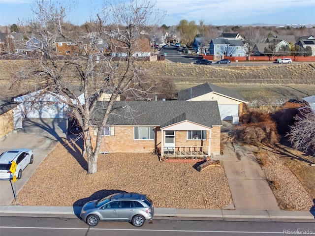 drone / aerial view with a residential view