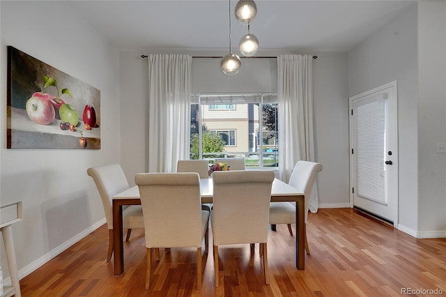 dining room featuring wood-type flooring