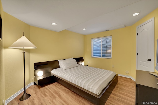 bedroom featuring light hardwood / wood-style flooring