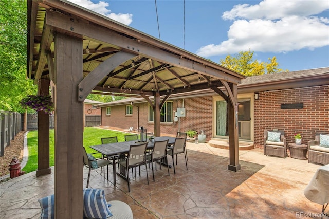 12256 W 34th Pl, Wheat Ridge, CO 80033 - view of patio featuring a gazebo and outdoor dining area