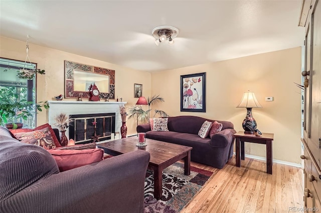 6940 W 63rd Ave, Arvada, CO 80003 - living area featuring wood finished floors and a glass covered fireplace