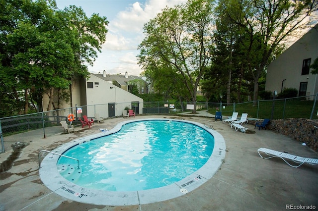 view of pool featuring a patio area