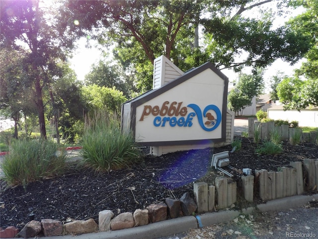 view of community sign