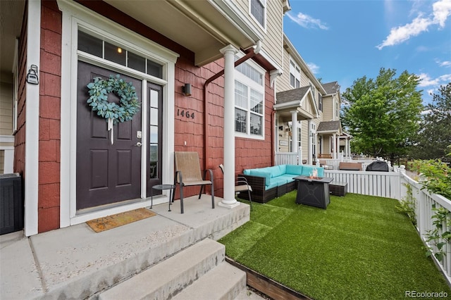1464 Nemrick Pl, Castle Rock, CO 80109 - entrance to property featuring outdoor lounge area
