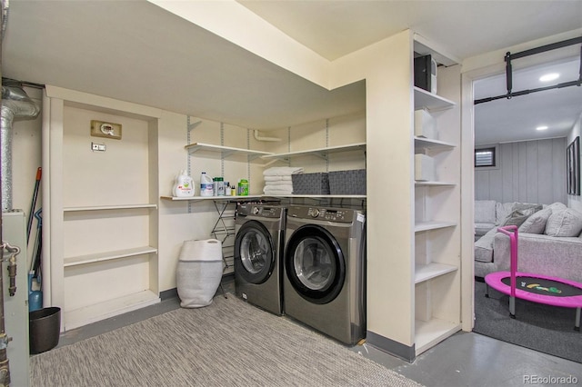8895 E Radcliff Ave E, Denver, CO 80237 - washroom featuring washing machine and clothes dryer