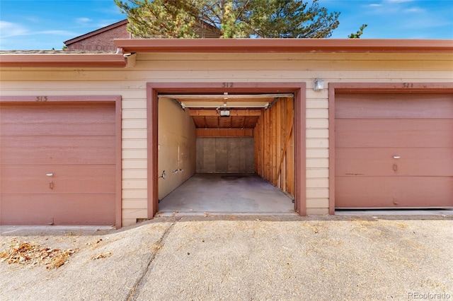 view of garage