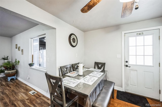 327 N 12th Ave, Brighton, CO 80601 - dining space featuring plenty of natural light, wood finished floors, and ceiling fan