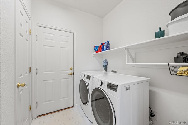 6808 Silverleaf Ave, Firestone, CO 80504 - laundry room with washing machine and dryer and light flooring