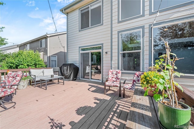 6808 Silverleaf Ave, Firestone, CO 80504 - wooden terrace with area for grilling