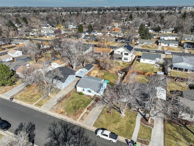 drone / aerial view with a residential view