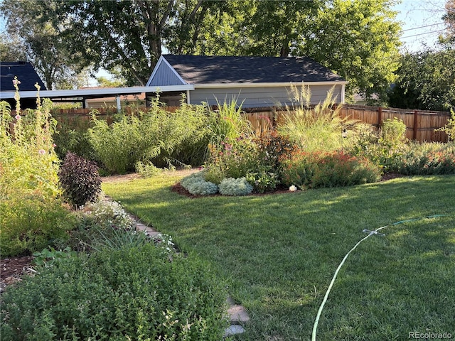 view of yard with fence