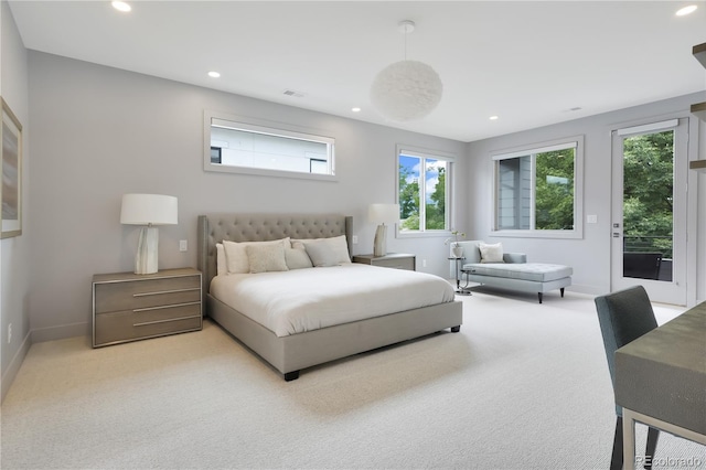 3450 S Cherry St, Denver, CO 80222 - bedroom featuring carpet flooring, recessed lighting, and access to exterior