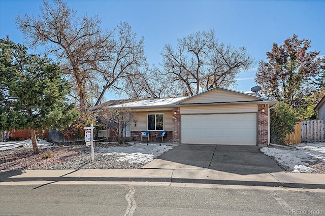 single story home featuring a garage