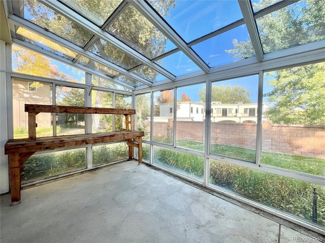 view of unfurnished sunroom