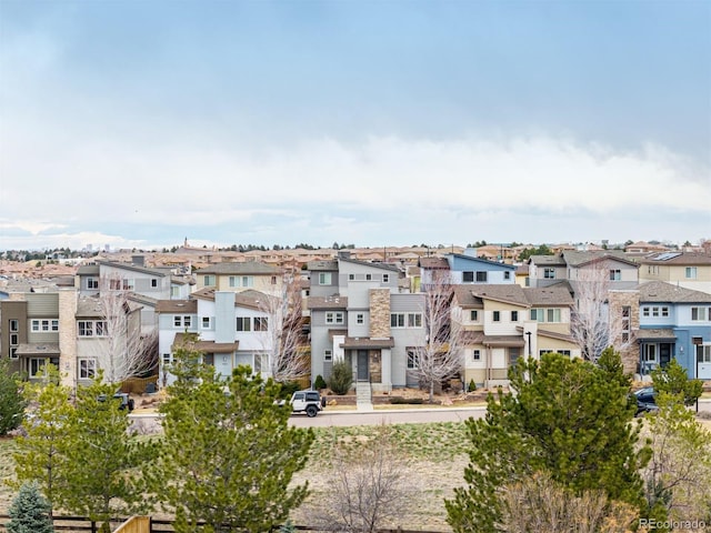 view of building exterior featuring a residential view