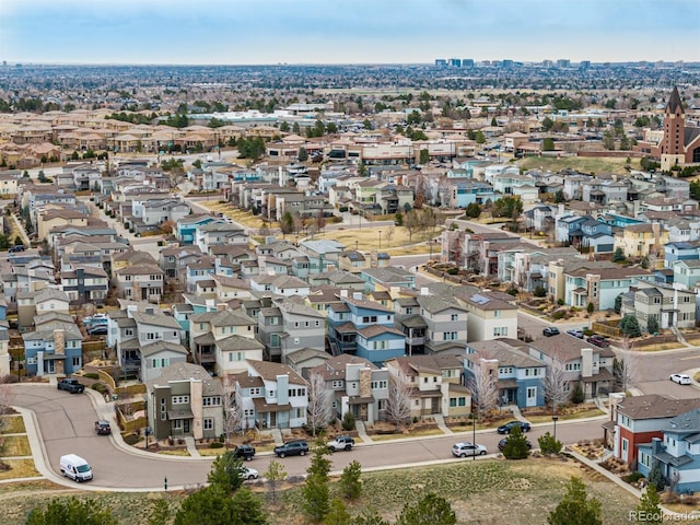 bird's eye view with a residential view