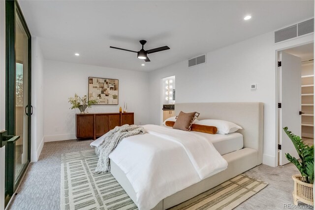 1459 W 42nd Ave, Denver, CO 80211 - bedroom with light colored carpet, recessed lighting, and visible vents