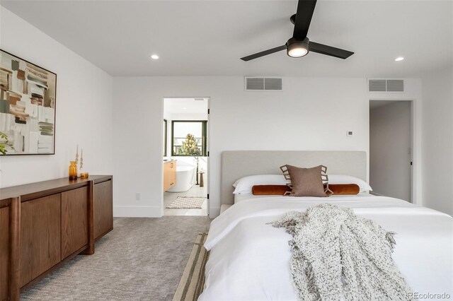 1459 W 42nd Ave, Denver, CO 80211 - bedroom featuring visible vents, recessed lighting, and light carpet