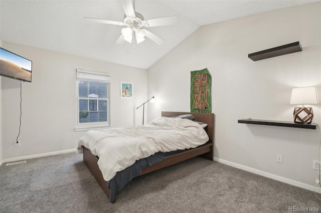 1198 Milo Cir Unit A, Lafayette, CO 80026 - bedroom with carpet flooring, lofted ceiling, baseboards, and a ceiling fan